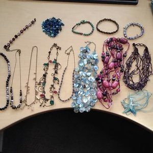 Lot of 23 Necklaces, Bracelets, Earings